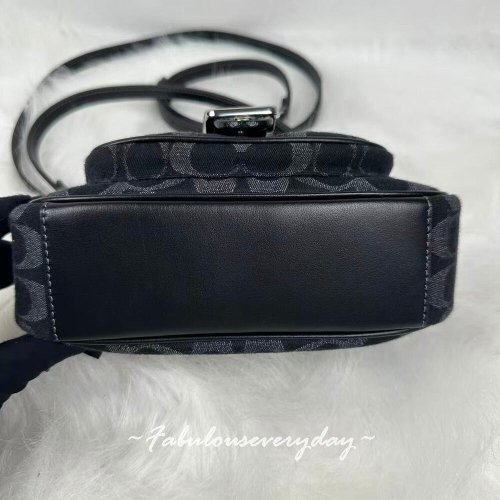 Coach Ashton Mini Shoulder Bag Crossbody Signature Denim/Silver/Black CCZ49 NWT - Picture 9 of 9